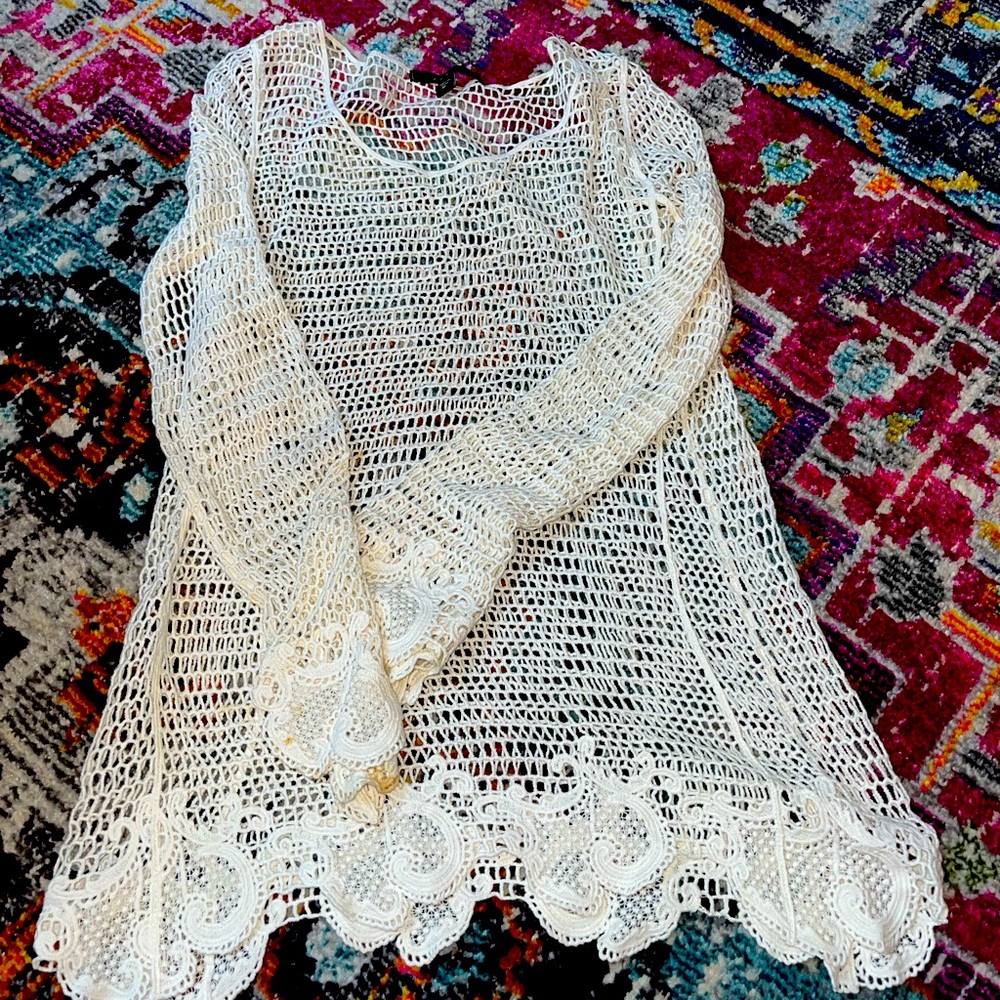 Cottagecore y2k 90s crotchet sweater